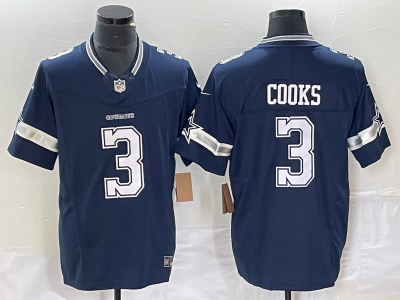 Men's Dallas Cowboys Brandin Cooks #3 Navy Jersey
